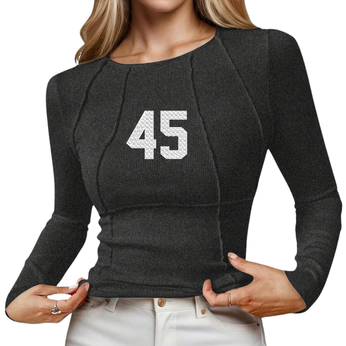RIBBED HIGH NECK TOP