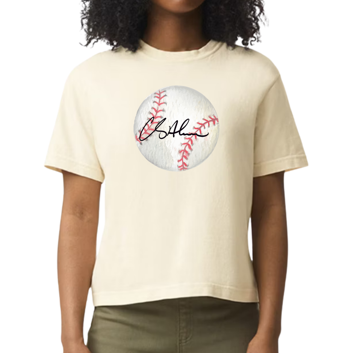 SPORTY SIG (BASEBALL) - BOXY TEE