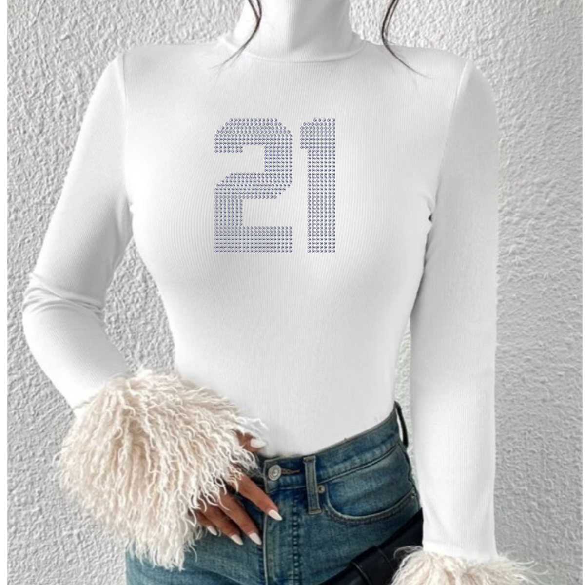 BLINGED BABE - FUZZY BODYSUIT
