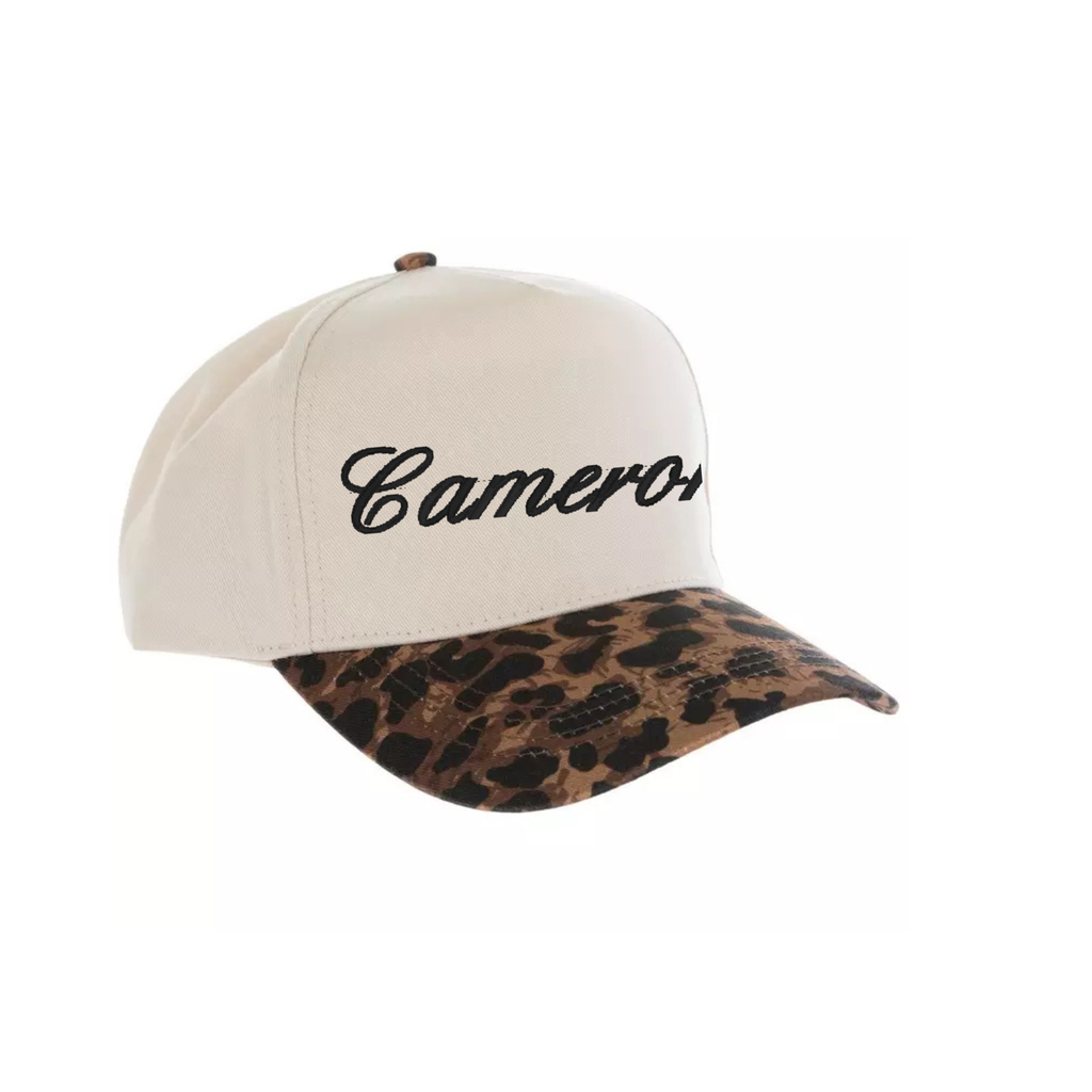 CHEETAH BASEBALL CAP - SCRIPT – Glamourlyss Design