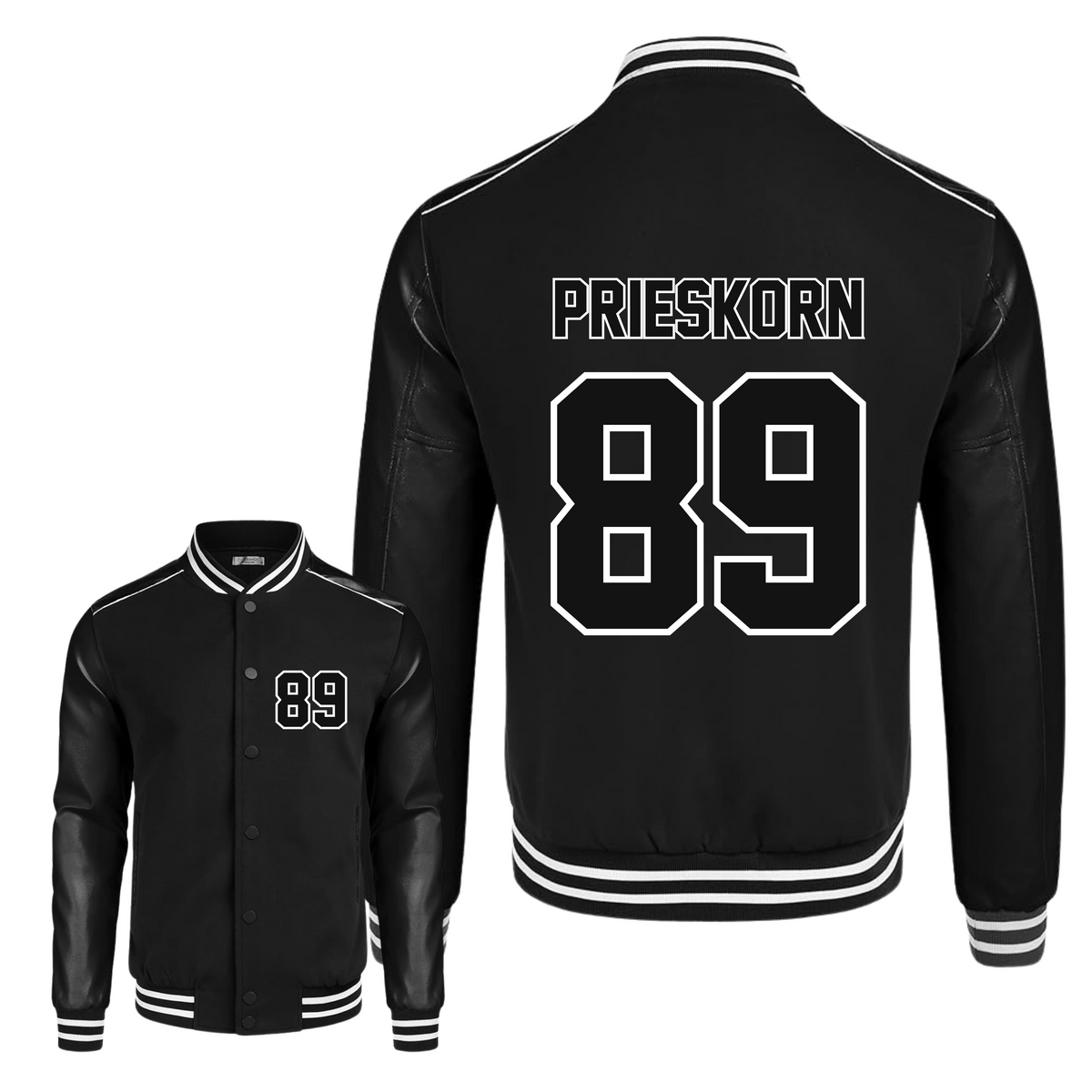 BLACKED OUT VARSITY JACKET (LIGHT WEIGHT)