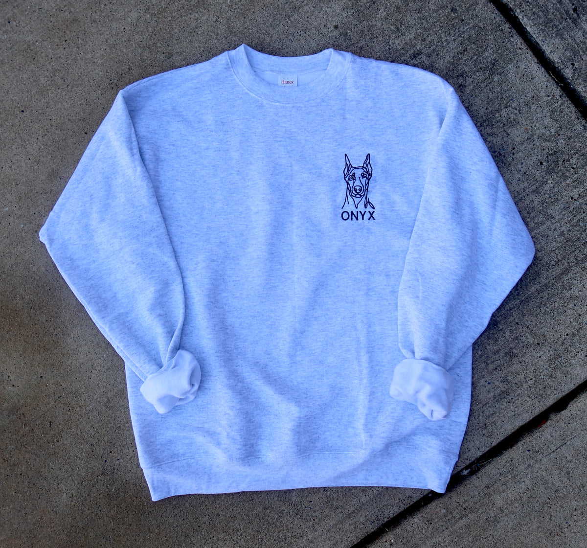 DOG LINE ART CREWNECK - EMBROIDERY