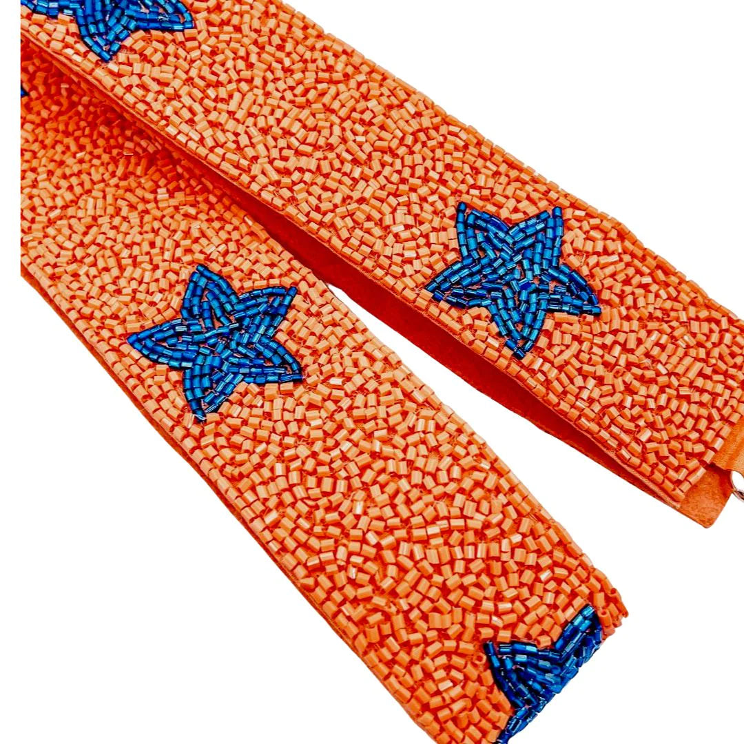 ORANGE/BLUE STAR BEADED STRAP